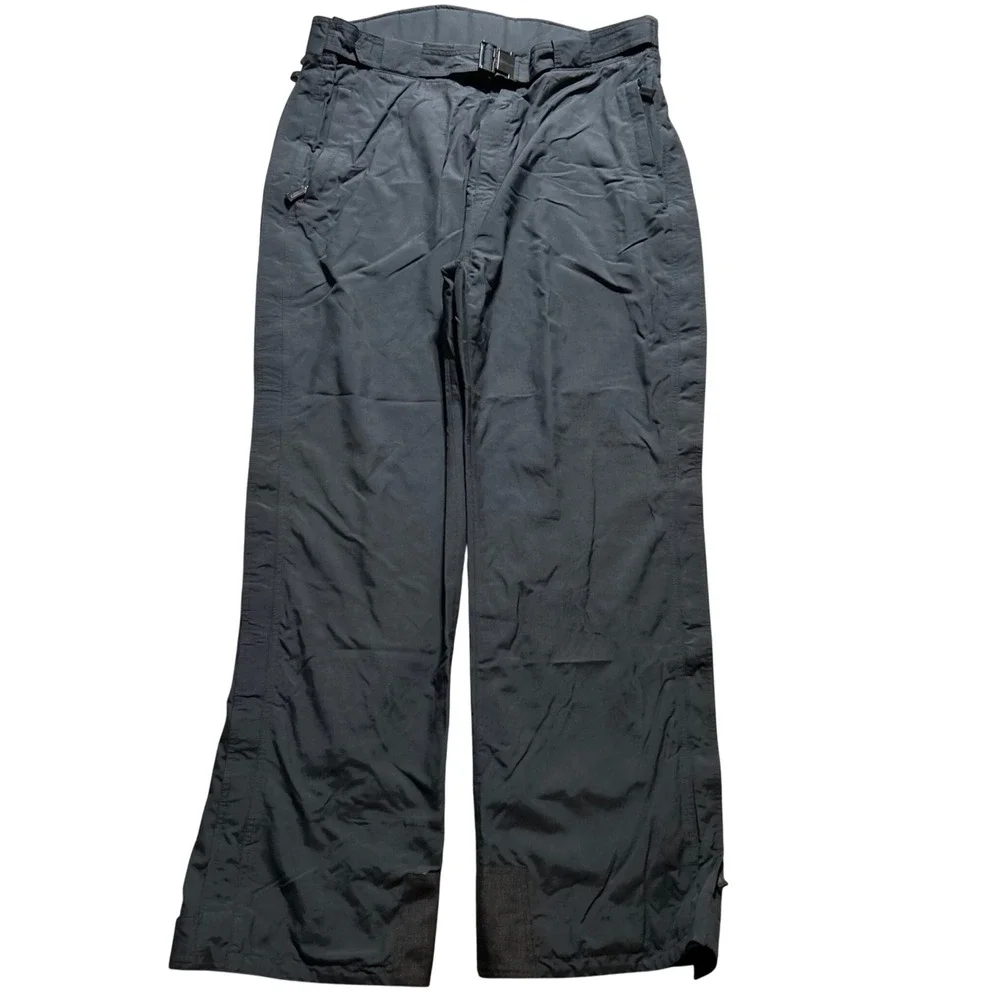 Nordica Ski Pants Men 40 Black Belted Side Zip Nylon Snowboard Trousers